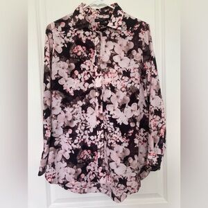 Banana Republic Parker Kristi Floral Pink Button Up Dress Shirt Women’s Small